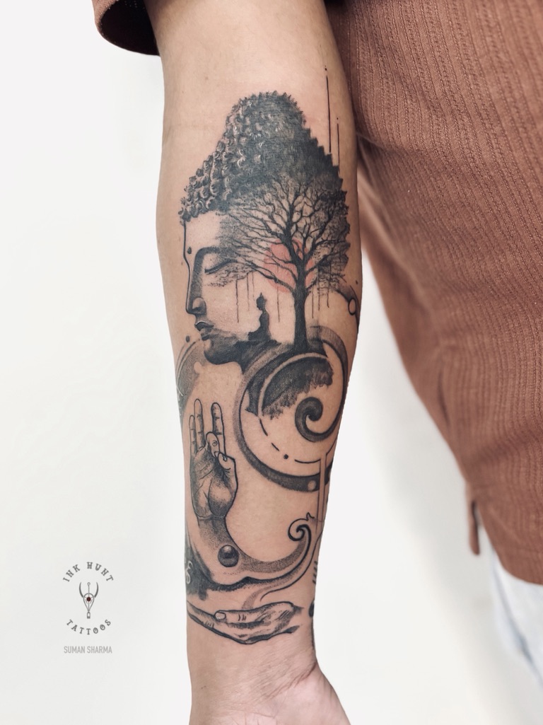Abstract tattoo composition